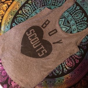 Grey tank printed tank top